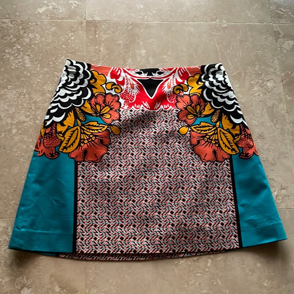 Beautiful bohemian print express a line skirt blue/ teal color